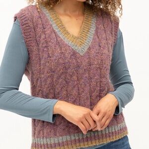 Purple Knit Sweater Vest